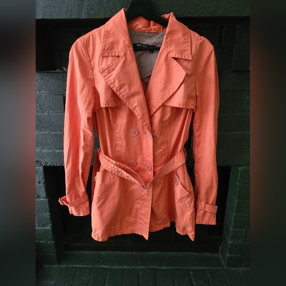 Marc Aurel Womens Orange button up belted coat size 38 - Picture 1 of 4